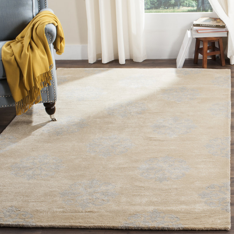 Tapis géométrique en laine touffeté à la main Candelo, Rectangle 7 pi 6 po x 9 pi 6 po