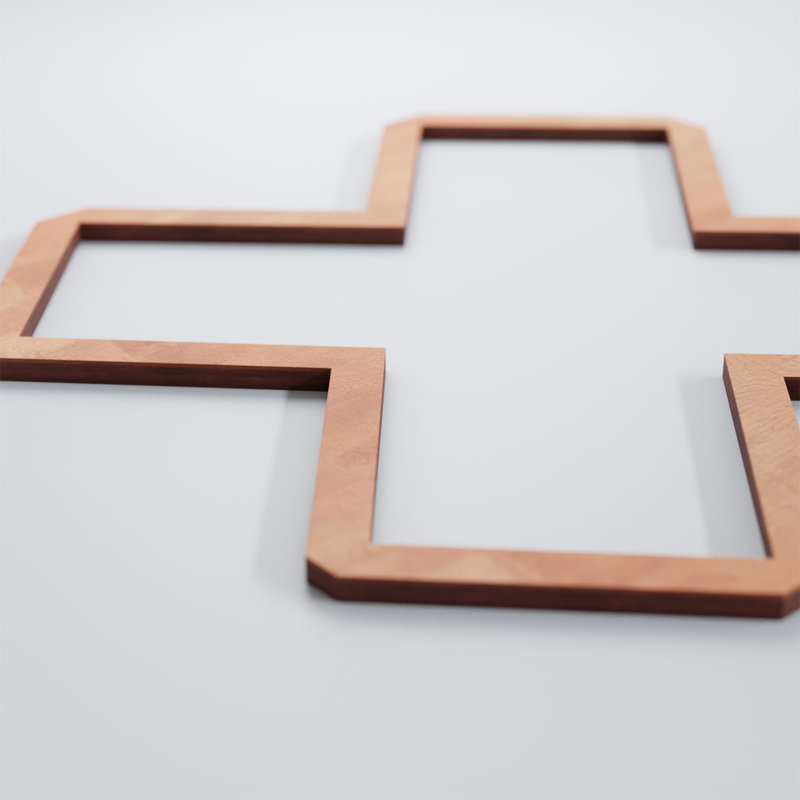 Panneaux muraux décoratifs en bois Fowler, Cerise, H 15 3/8 po x l 15 3/8 po x P 3/8 po