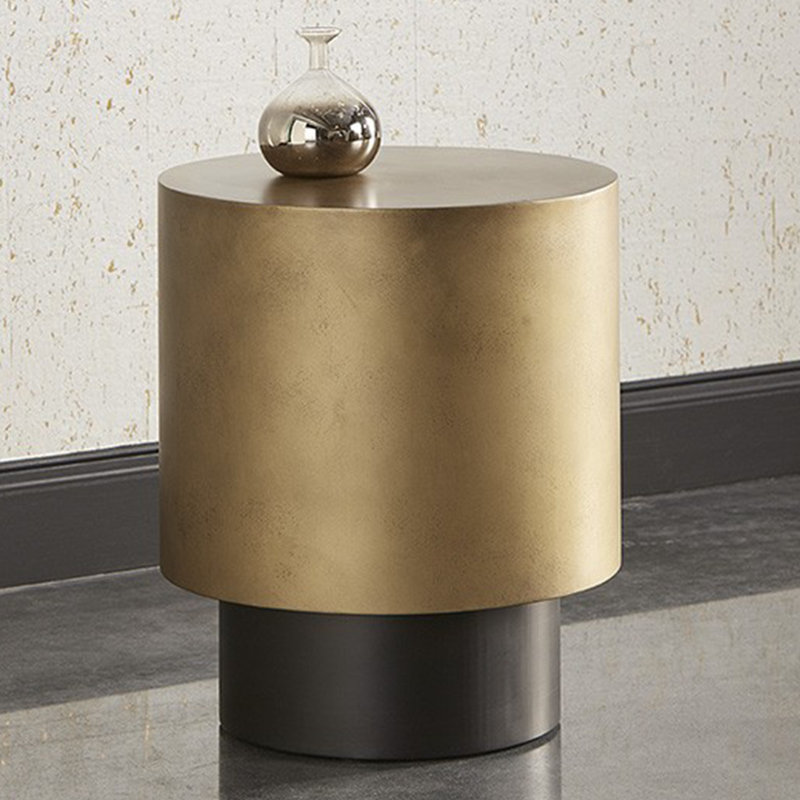 Bernaby End Table, Gold/Black