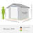 Outsunny 9' x 6' Outdoor Storage Shed, Garden Tool Metal Shed with Foundation Kit, Double Lockable Door, Air Vents and Sloping Roof, for Backyard, Patio, Lawn, Dark Gray-98192077-98192078