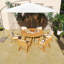 Ensemble de salle à manger 7 pièces pour l'extérieur, table en bois massif avec 6 chaises rembourrées, style rustique avec trou pour parasol, convient aux jardins et aux patios-779553072
