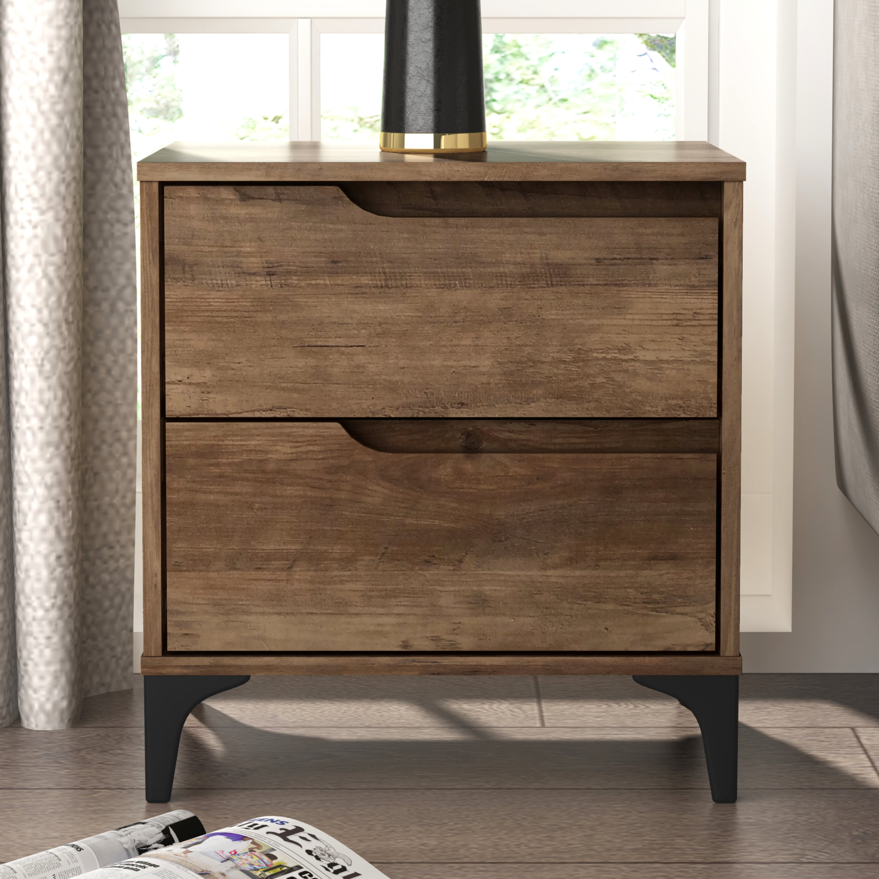 Norcross 20 2 Drawer Nightstand The Twillery Co. Color Brown