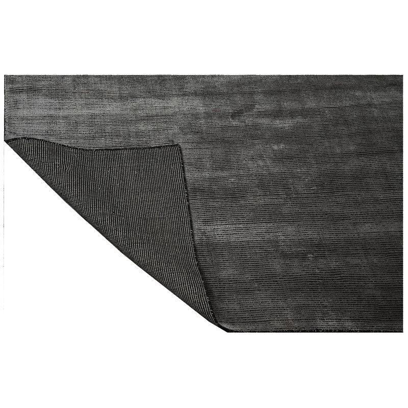 High-Quality Handwoven Black/Gray Area Rug, Rectangle 5' x 8', Dark Gray/Gray