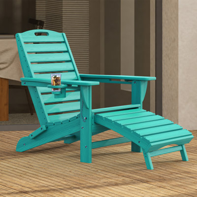 Firepit Chairs Wood Texture Foldable Adirondack Chair With Ottoman