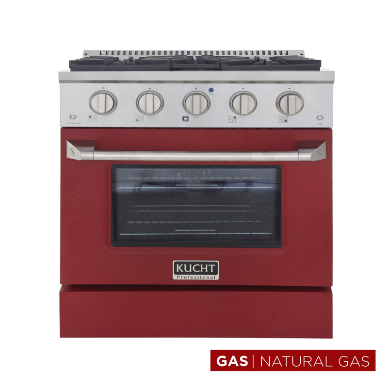 30" 4.2 Cu. ft. Freestanding Gas with Convection Oven, Natural Gas, Red