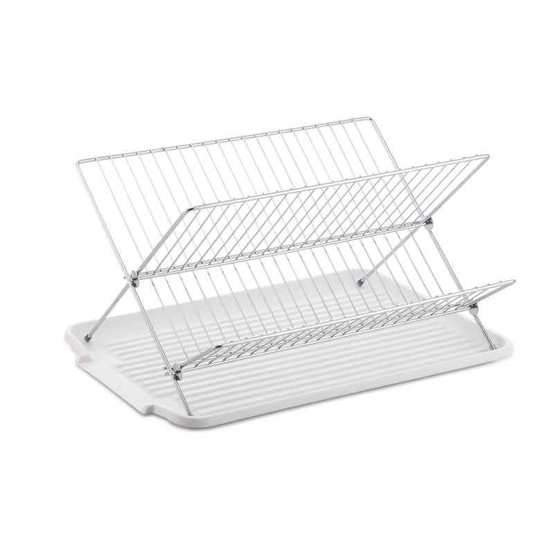 Pliable avec égouttoir à vaisselle, Blanc