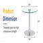 Table basse ronde en verre trempé de 27,5 po de diamètre - 17,7 po de hauteur, base en métal argenté, bordure luxueuse légère-760419708
