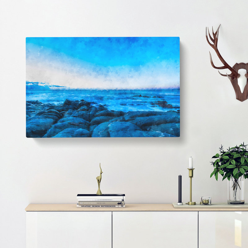 Sea View At Dawn Painting - Wrapped Canvas, 40cm H x 60cm W x 4cm D