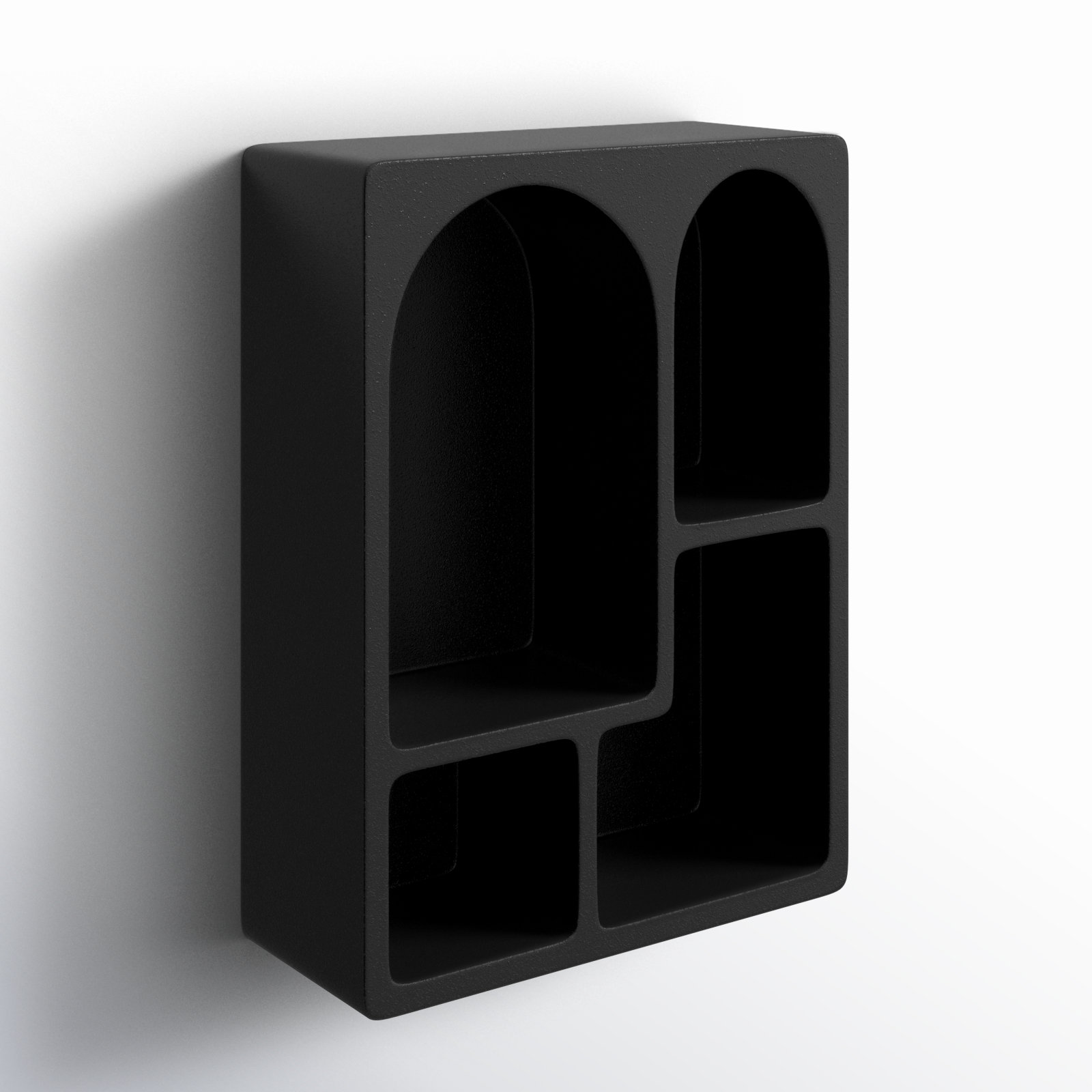 Cole And Grey Wood 4 Shelf Geometric Wall Shelf