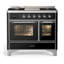Majestic III Series 40 Inch Dual Fuel Range with 6 Sealed Burners, Griddle, in Mightnight Blue (Natural Gas, Chrome Trim)-765337237-765337244-765337245