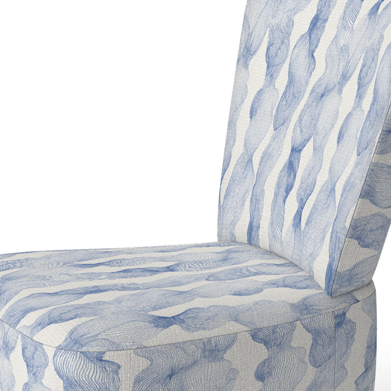 Chaise d'appoint abstraite - chaise d'appoint bleue Beachy Line, Chaise d'appoint sans accoudoirs