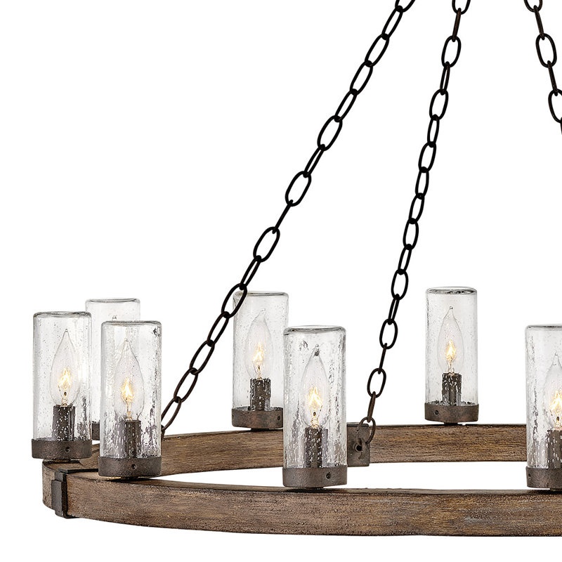 Sawyer 12 -Bulb 28.5" H LED Outdoor Chandelier, Sequoia