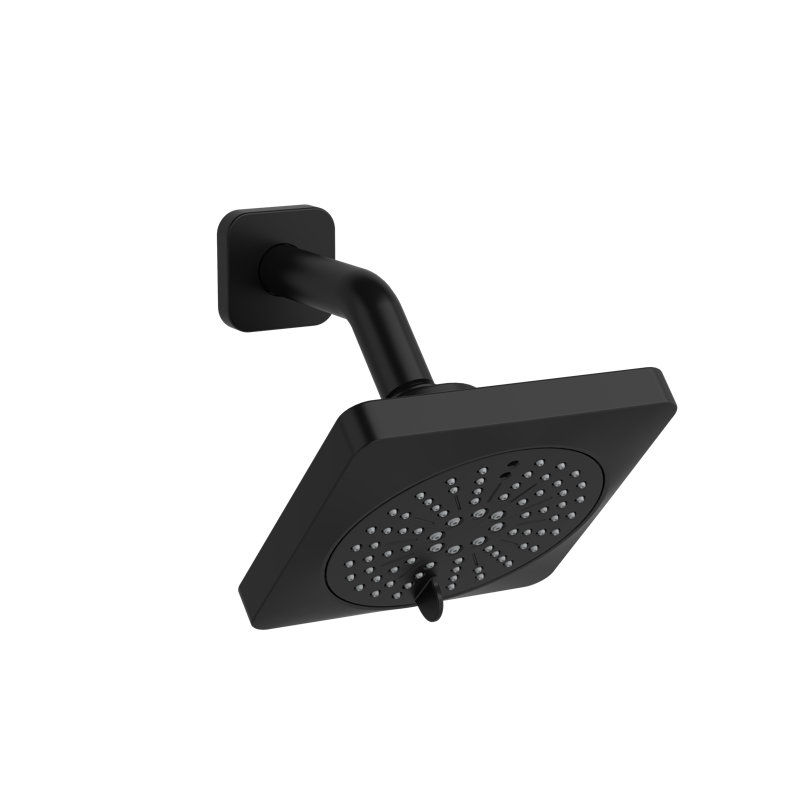 Riobel 5" 6-Function Showerhead With Arm, Black, 1.75 GPM