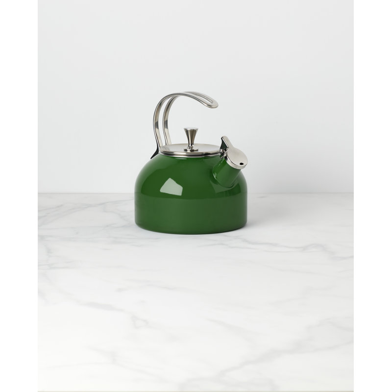 Green Enamel Whistling Retro Extra Small Kettle