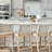 Woven Faux Leather Bar Stool With Back And Solid Wood Legs-116921038
