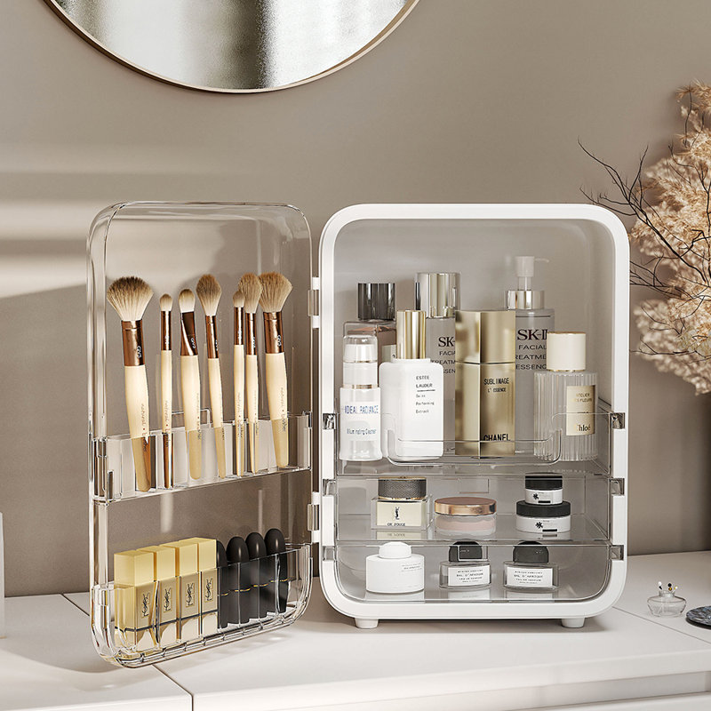 Ehren Plastic Makeup Organizer, White