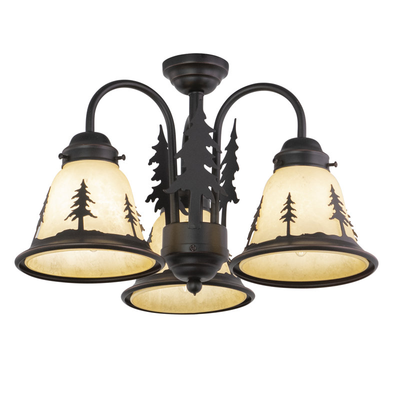 Kynslea 3 - Light Dimmable Wagon Wheel Chandelier, Tree