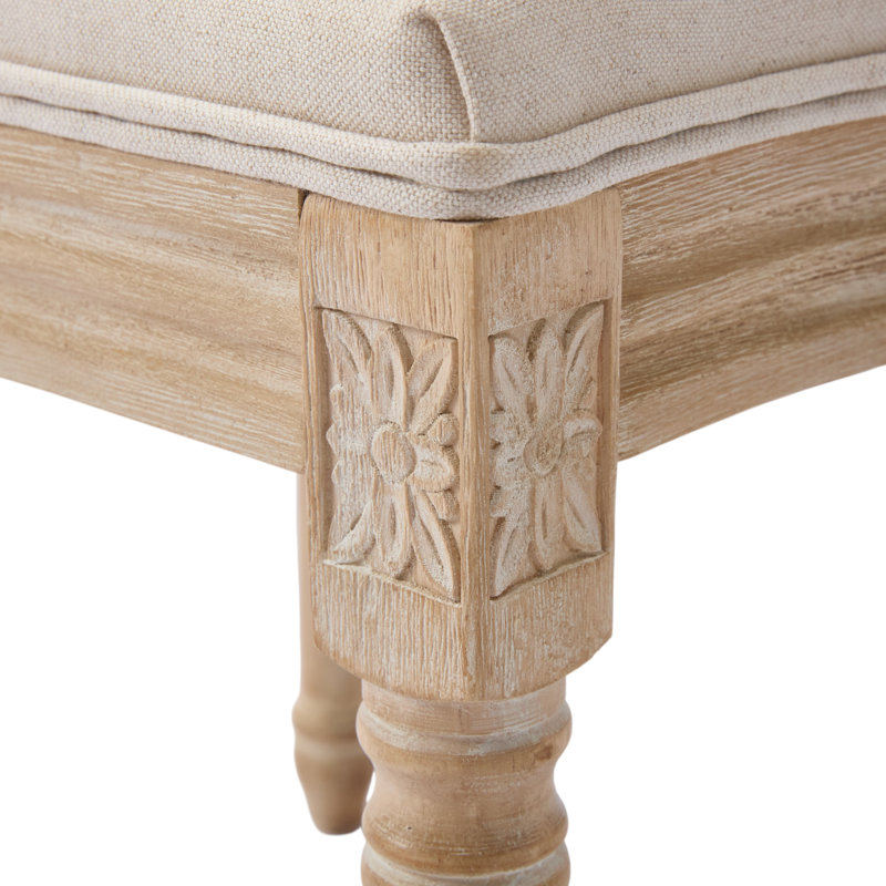 Amando High-End Beige French Country Dining Chairs, Upholstered Chairs With Natural Rattan Back, Wire Drawing And Carving Techniques
