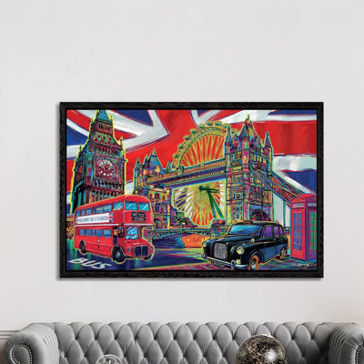 London Pop Art 1 Piece Wall Art on Canvas