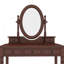Bureau de coiffeuse rétro avec miroir réglable et tabouret rembourré, 5 tiroirs doublés de velours pour un rangement organisé
