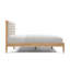 Élégante base de lit en bois avec tête de lit tapissier en chenille, design Mid-Century pour le confort et la durabilité