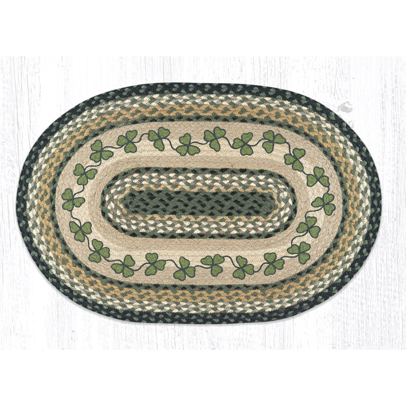  Tapis ovale rustique d'inspiration naturelle 20 po x 30 po