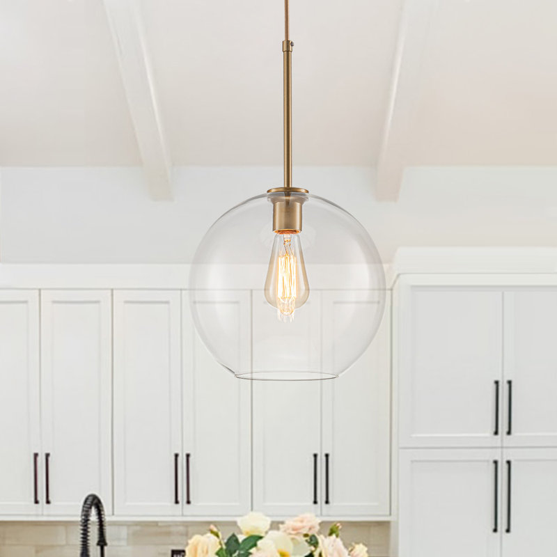 1 - Light Matte Black Pendant, Brass