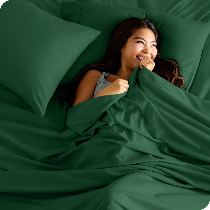 Microfiber Sheet Set, Double, Forest Green