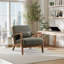 66cm Modern Solid Wood Frame Upholstered Accent Chair , Modern Armchair with Lumbar Support Pillow-1661194109