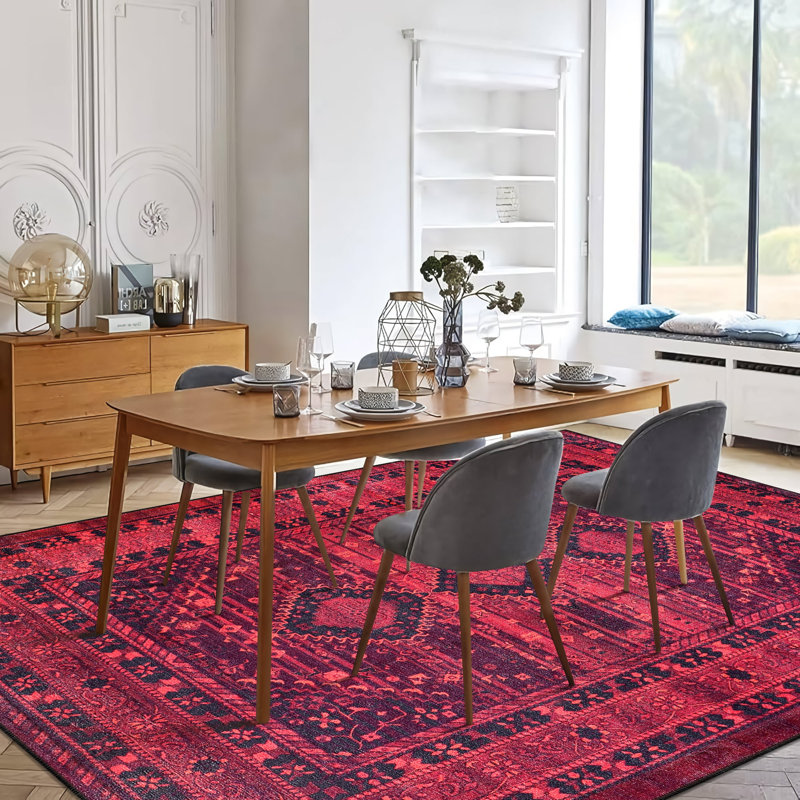 Oriental Cotton and Chenille Flatweave Area Rug, 60 x 100 cm