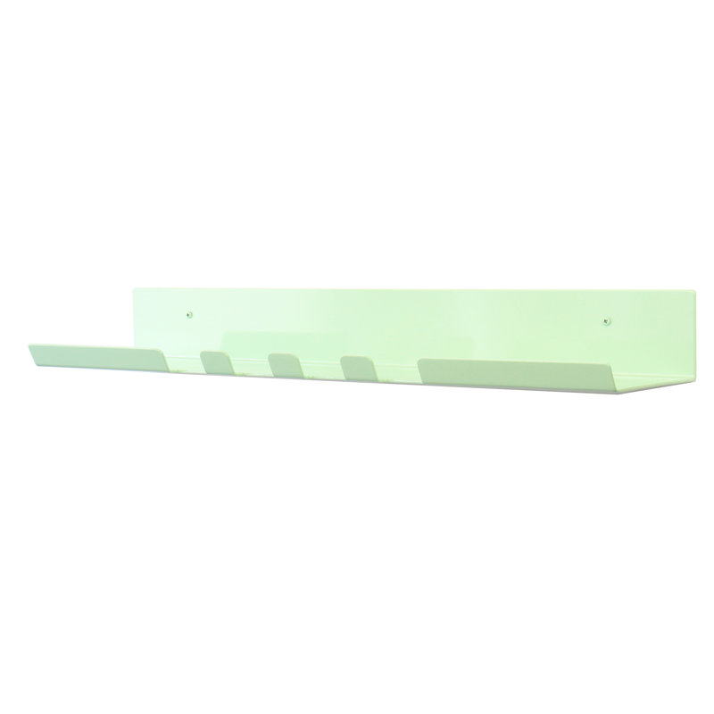 Tablette flottante en métal avec crochets, H 3 po x l 24 po x P 5,37 po, Menthe