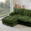 Canapé modulaire en L 138 po - Chenille, repose-pieds, assise profonde - vert-129944803-129944804