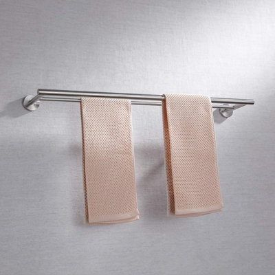 Double barre à serviettes en acier inoxydable brossé, porte-serviettes mural pour salle de bain