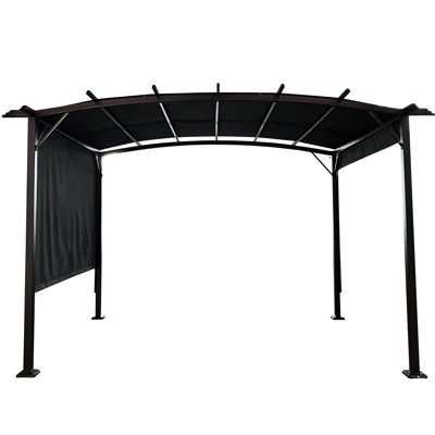 12X9 Ft Outdoor Gazebo - Steel Construction, Retractable Shade Canopy For Terraces Frame Pergola Ft, Family Gatherings
