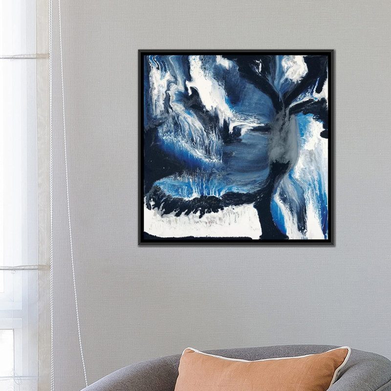 «Black and Blue», reproduction d'art sur toile, H 18 po x l 18 po x P 1,5 po, Toile avec cadre noir