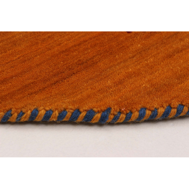 Kashkuli Gabbeh Orange Rug 4'10" x 4'10"