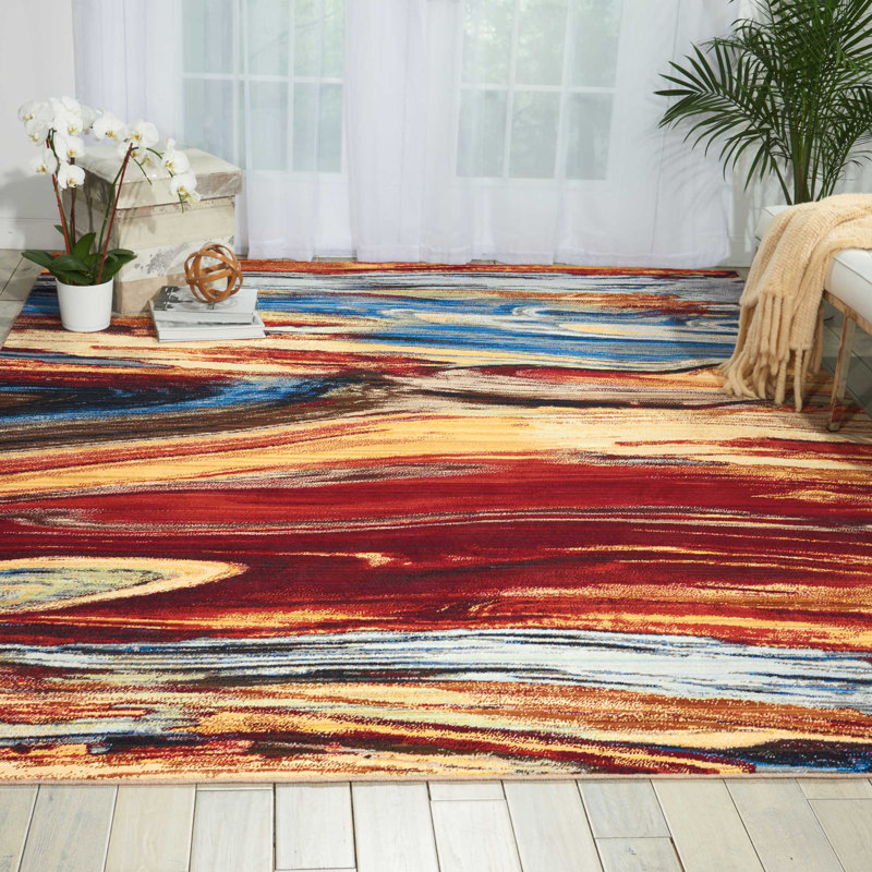 Ostby Abstract Indoor Rug, Rectangle 9'9" x 12'8"