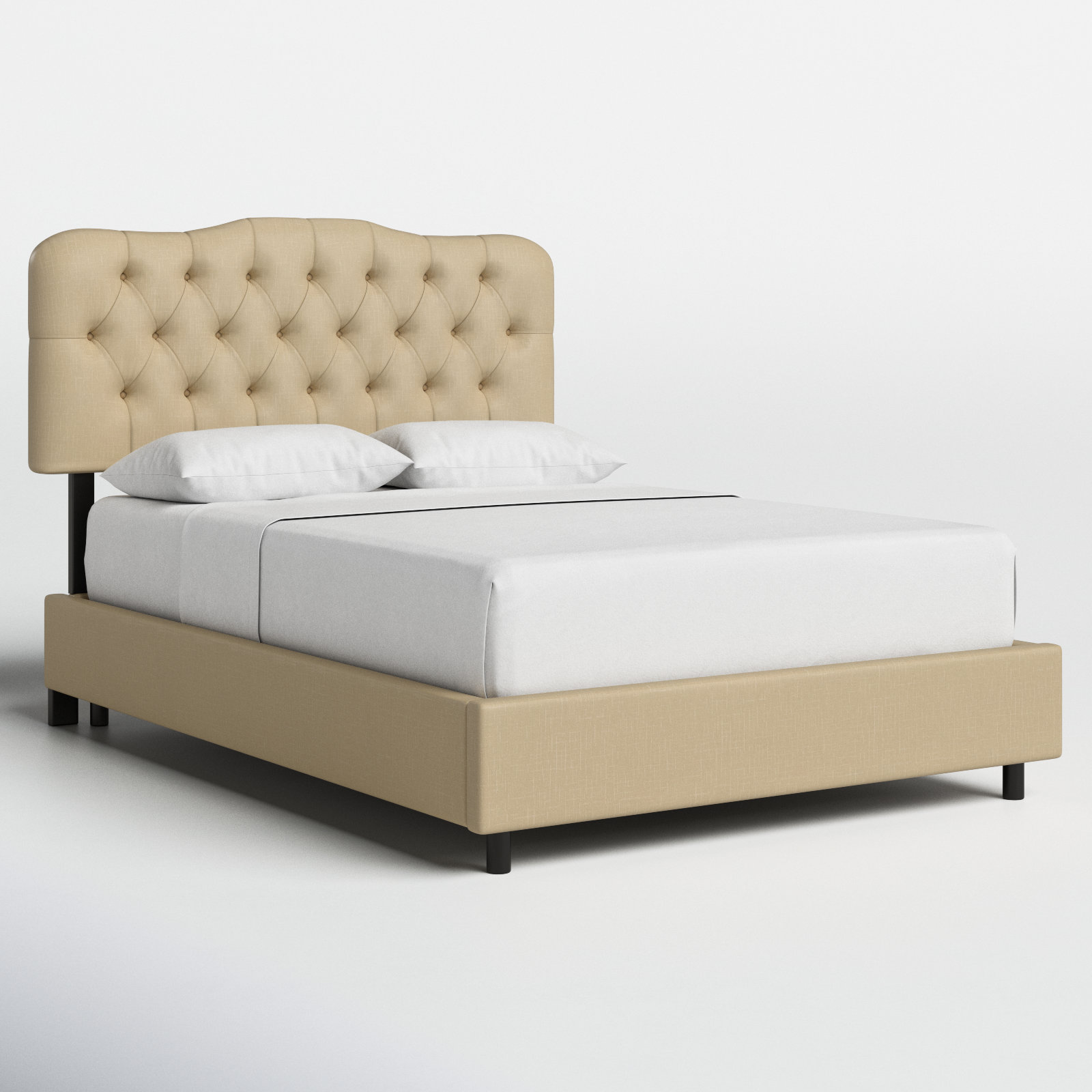 Rodan Upholstered Bed, Queen, Classic Sandstone Linen