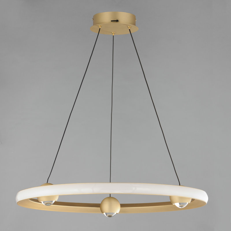 Luminaire suspendu 1 lumière, Or, H 2,75 po x l 24 po x P 24 po