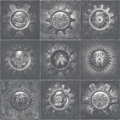 Nostalgie Mechanical Gears Smooth Wallpaper Roll