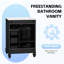 Meuble-lavabo autoportant 24 po avec lavabo en céramique, 3 tiroirs et armoire de rangement 24 po-809214570-809214575