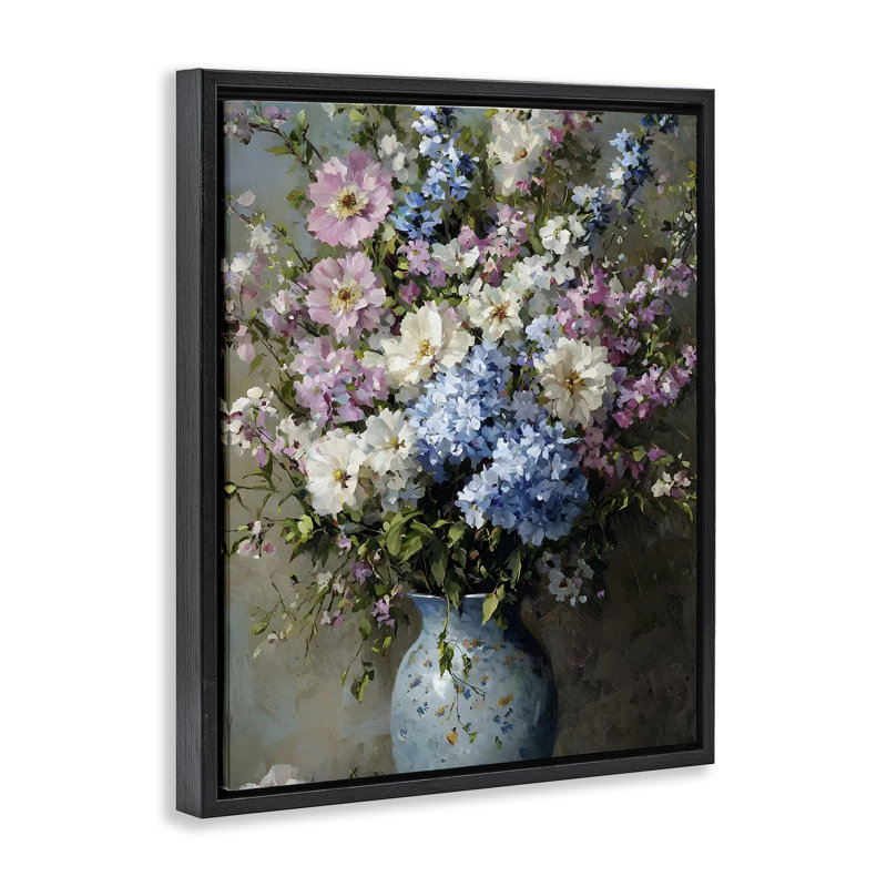 Cadre flottant Traditional Cool Tone, design par Franklyn Gregory, Cadre flottant noir de jais, H 21 po x l 17 po