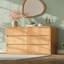 Commode moderne Adamstown à 6 tiroirs, largeur de 136 cm, pour chambre à coucher, couleur naturelle-1423087836