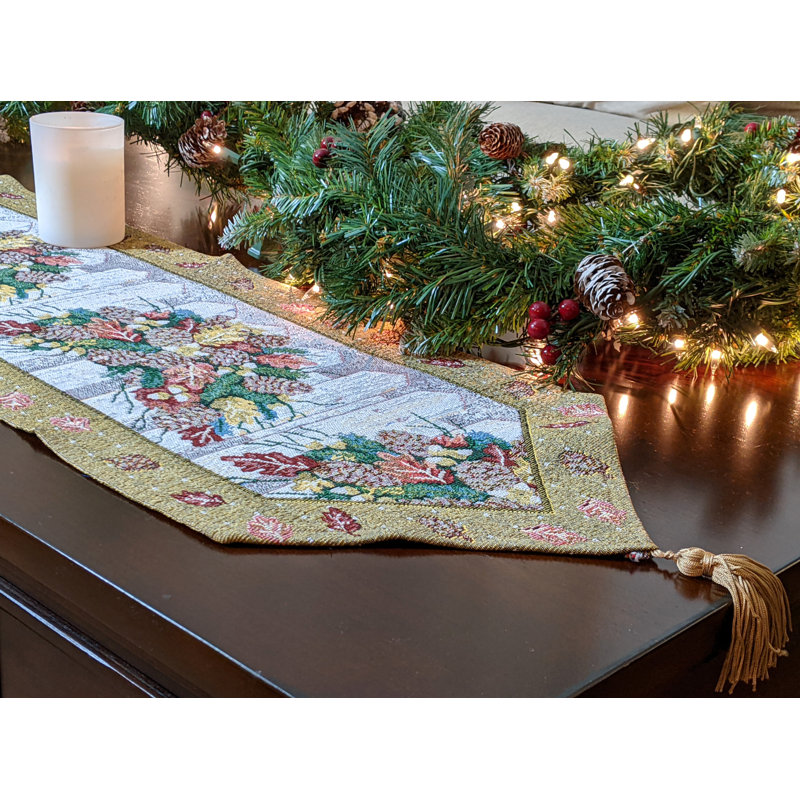 Christmas Fiesta Woven Table Runner, 38'' L x 13'' W