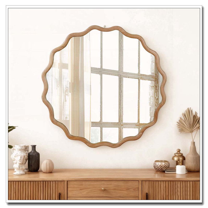Miroir Wavy, Bois naturel