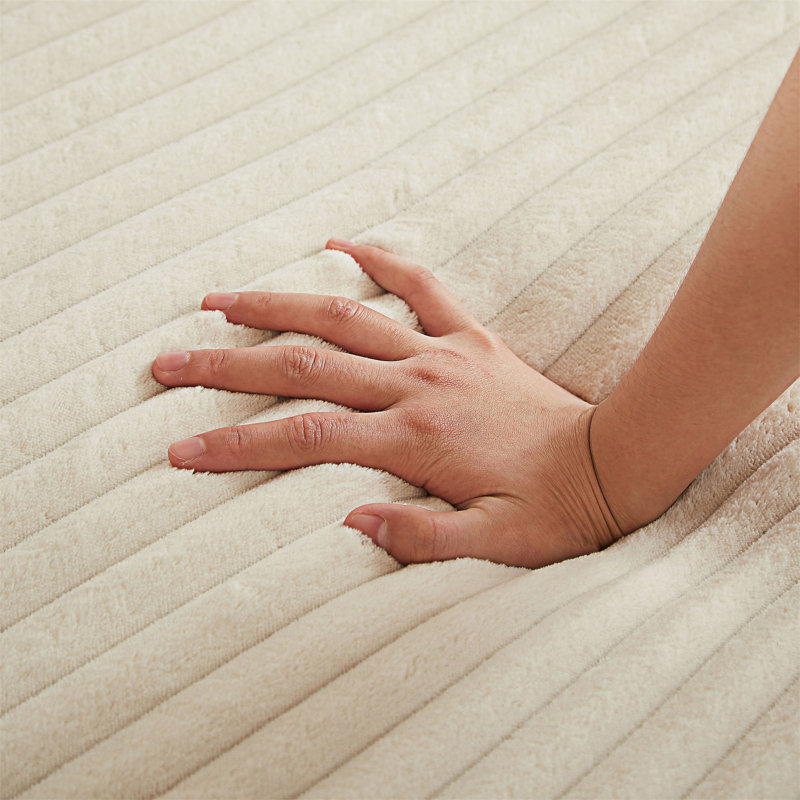 Canapé-lit avec coussin, Velours côtelé beige