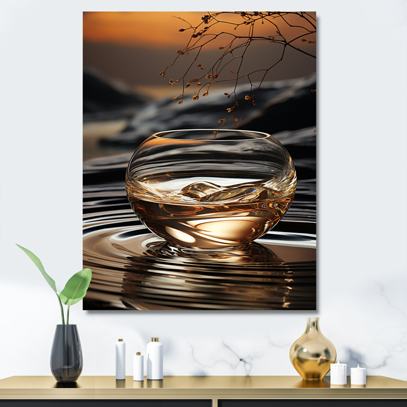 Bronze Brilliance vase harmony - Abstract Still Lifes Wall Art, 32" H x 16" W x 1" D, Wrapped Canvas