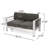 Khaki Aluminum Outdoor Seat - 26.75In Depth 600 Lbs Load Patio 28.19In D X 56.64In W Water-