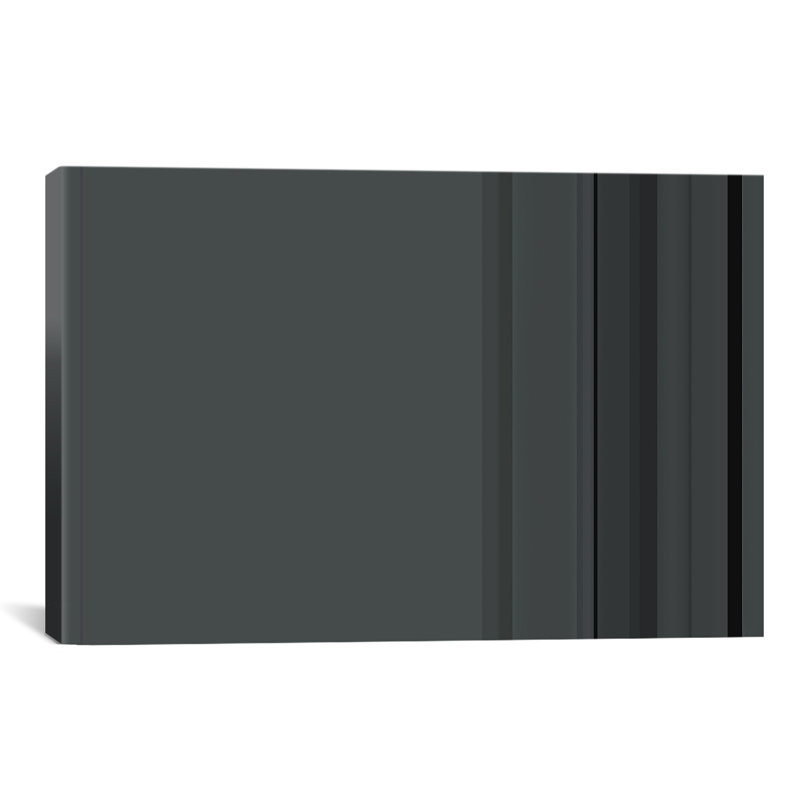 Rayures gris anthracite, impression sur toile, H 26 po x l 40 po x P 1,5 po, Pas de tapis, Toile tendue