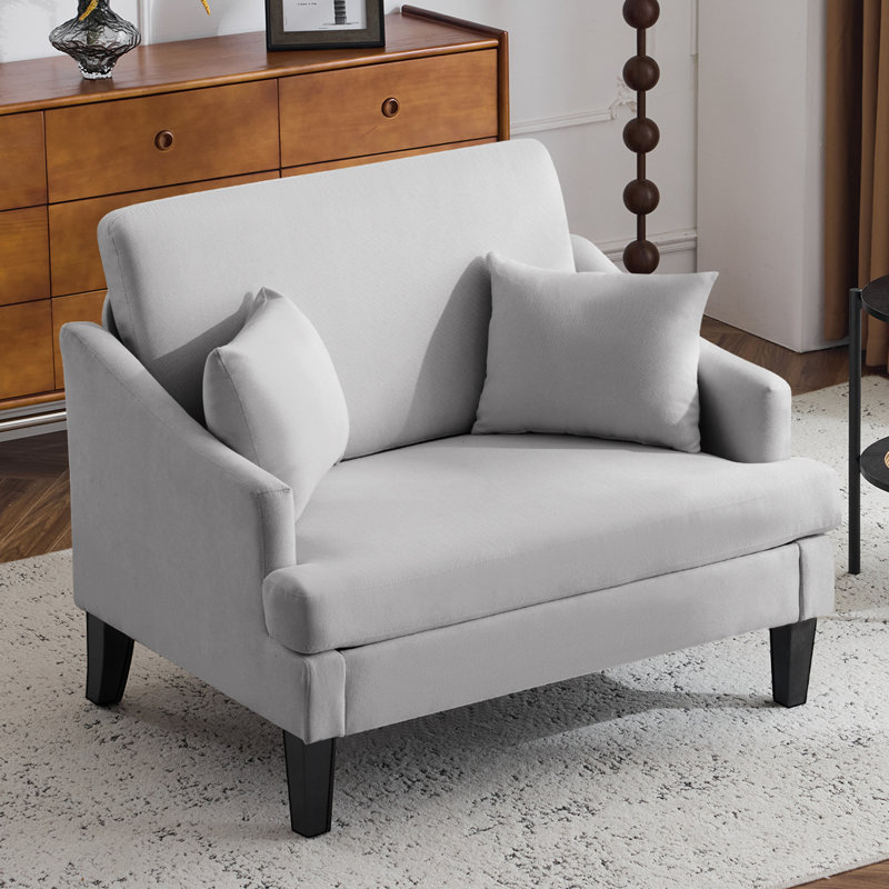  Fauteuil d'appoint surdimensionné 41 "pour salon, chambre à coucher, Gris clair